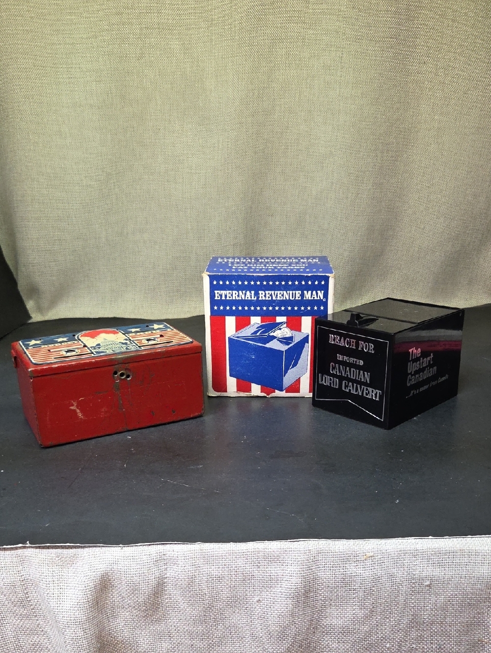 Vtg MARX USA Tin Litho Budget Bank , Poynter‎ Products Eternal Revenue Man Bank